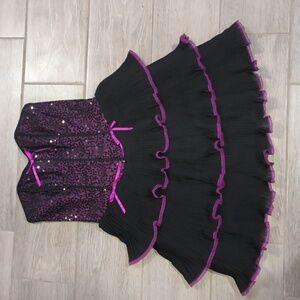 Vintage Betsey Johnson Purple Sequin Ruffle Dress